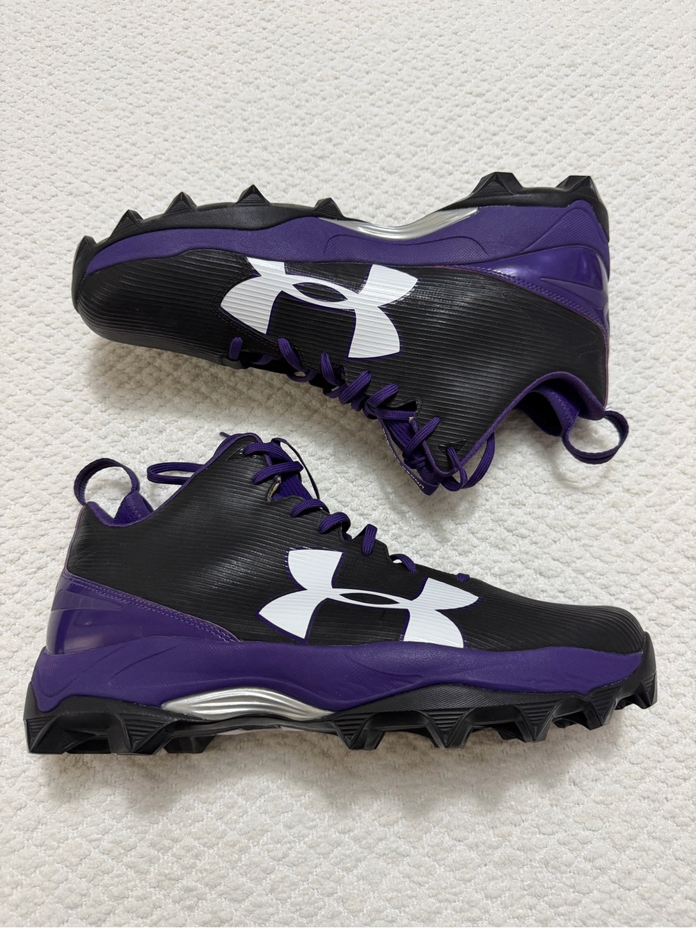 Under Armour Nitro Low MC Football Cleats Purple Black 1288191-056 Mens 16E Wide